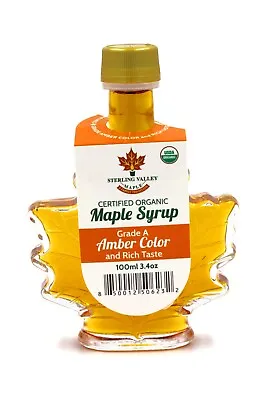 Sterling Valley Maple Syrup  Organic  Maple Leaf Small Bottle  (3.4 Oz 100ml) • $14.99