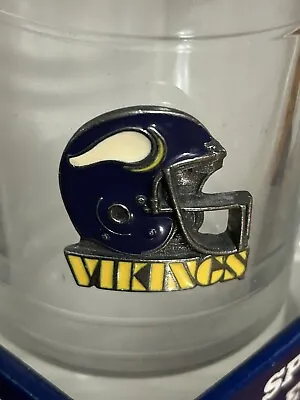 Minnesota Vikings Football Vintage Beer Glass New JC Pennys New NIB Pewter • $14.99