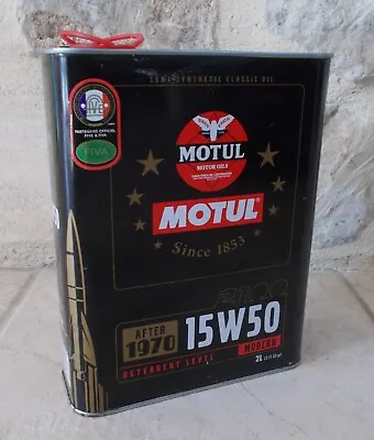 Antique MOTUL 15W50 Competition Oil Can Auto Old Vintage France French Petroleum • $23.76