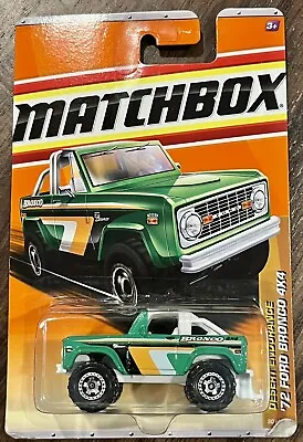 2011 Matchbox 1972 ‘72 Ford Bronco 4x4 Desert Endurance 90/100 7/11 Green B5 • $10