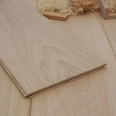22CM Wide Prime Oak Floorboards - Engineered Wood Flooring - Unfinished ECH2P • £2.49