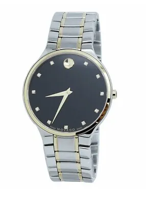 Brand New Movado Men’s Serio Two Tone 40mm Diamond Marker Watch 0607287 • $995