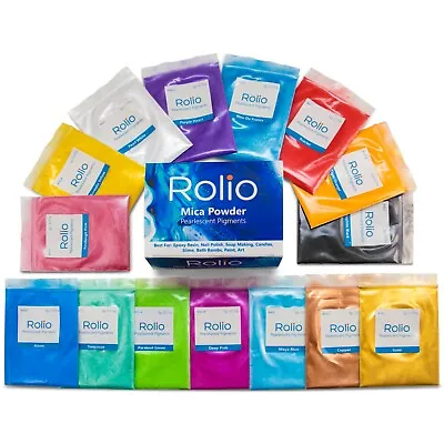 Rolio Mica Powder - For Epoxy Resin Slime Candle Soap Cosmetic Making-15Bags • $11.07