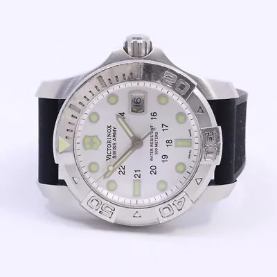 VICTORINOX Dive Master 500 Quartz Date Men's Wristwatch SS Silver 42mm Authentic • $304.52