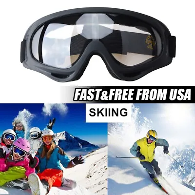 Motorcycle Goggles For Over Glasses Anti-Fog Shatterproof Clear Lenses UV400 1X • $9.99