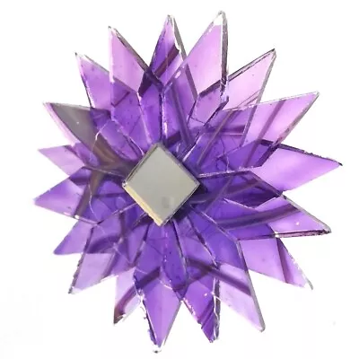 Purple Coloured Glass Mobile Sun Catcher Long Mirror Twisting Large Shiny Star • £12.55