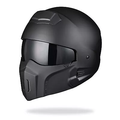 AHR Motorcycle Helmet Open Face W/ Detachable Chin Guard Visor DOT Approved • $79.90