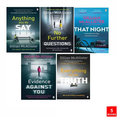 £39.99 • Buy Gillian McAllister 5 Books Collection Set That Night, Evidence Against You,Truth