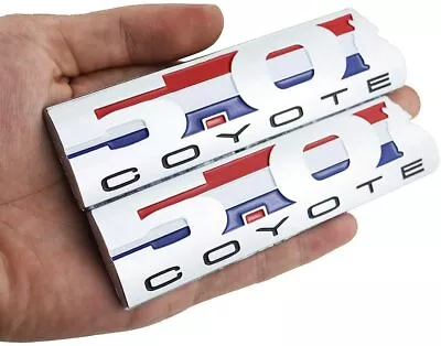 $13.99 • Buy 2x 5.0 COYOTE Emblem Decal 3D Engine Emblems V8 Badge Nameplate Logo Sign(Chrome