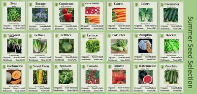 ORGANIC NON-GMO NON-HYRID HEIRLOOM Vegetable Seeds -Summer Planting Varieties • $4.50