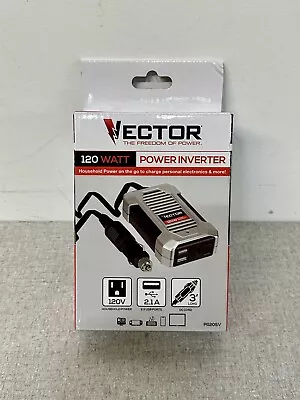 Vector 120 Watt Power Inverter 12v DC 120v AC 2.1A USB PI120SV • $18.95