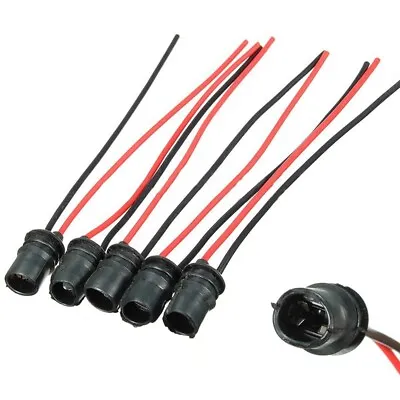 10X 12V T10 W5W 147 501 Capless Bulb Holder Socket Soft Rubber Fitting 10mm Set • £4.98