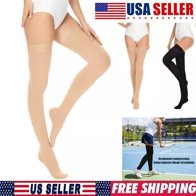 Medical Compression Stockings 20-30 MmHg Support Women & Men Thigh Length Hose • $14.31
