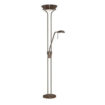 Brass Mother And Child Halogen Reading Standing Floor Lamp Light • £80.95