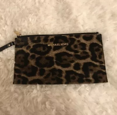 Michael Kors Calf Hair Leopard Animal Print Wallet Wristlet • $75