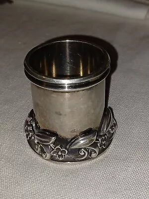 Mid Century Mod Sterling Silver La Paglia Toothpick Holder 160 Floral Border • $200