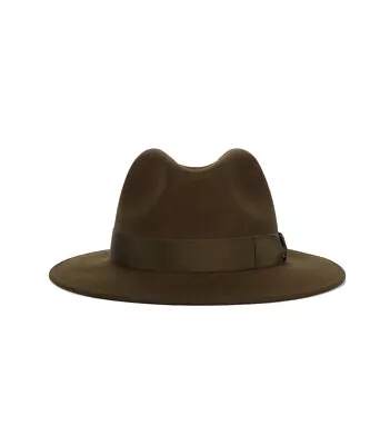 Borsalino Hat Macho Felt Wool Unlined Belt ✿ 1 3/16in Greenfinch Size • $102.92