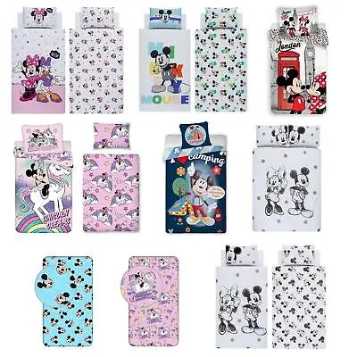 Mickey & Minnie Mouse Single Double Toddler Duvet Cover Sets Kids Disney Bedding • £23.99