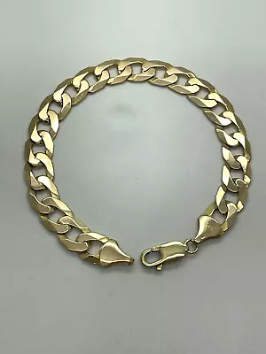 9ct Yellow Solid Gold Curb Bracelet – 9.7mm – 8 ½  • £685