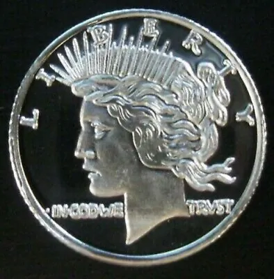 $3.53 • Buy Peace Dollar Design - 1 GRAM GR G .999 Fine Pure Solid Silver Bullion Round