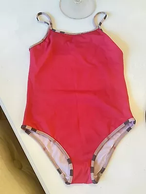 Kids Burberry Swim Suit Hot Pink Plaid Straps  10 Year Girls  • $49.99