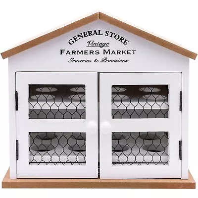 £19.99 • Buy 16 Egg Wooden 'General Store' House Home Egg Storage Holder Kitchen Accessory