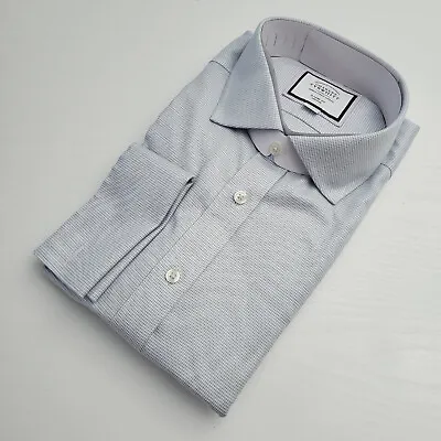 Charles Tyrwhitt Blue 17.5  Classic Fit Shirt Non Iron French Cuff 34  Sleeve • £24.95