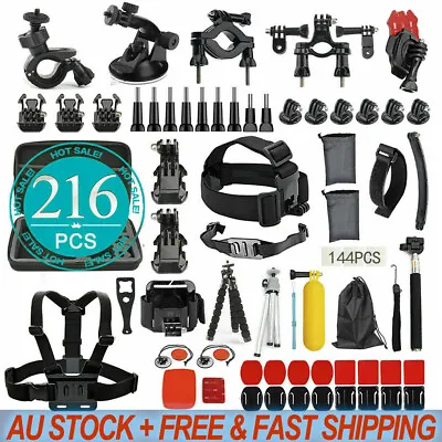 216pcs Pack Case Chest Head Float Monopod Accessories GoPro Hero 8 7 6 5 4 3+ AU • $33.98