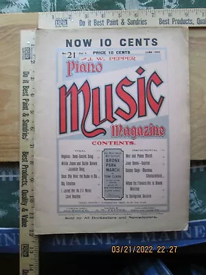 J W Pepper Piano Magazine June 1902 • $14.99