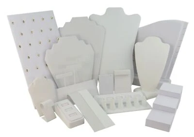 £37.49 • Buy White Leatherette Jewellery Display Items - Ring, Earring, Watch, Necklace Etc