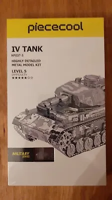 Piececool 3D Etched Metal Silver German IV Tank Model Kit • £15