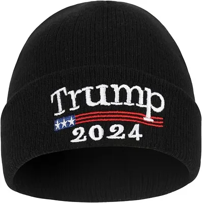 Trump 2024 MAGA Knitted Beanie Black Make America Great Again One Size • $12.99