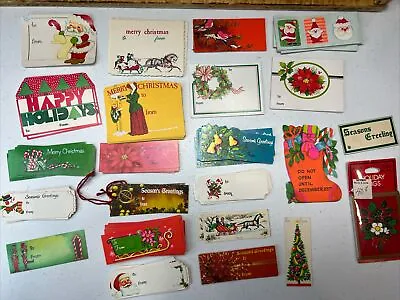 Lot Of  150 Vintage Christmas Gift Tags Retro Santa Stocking Sleigh • $28.99