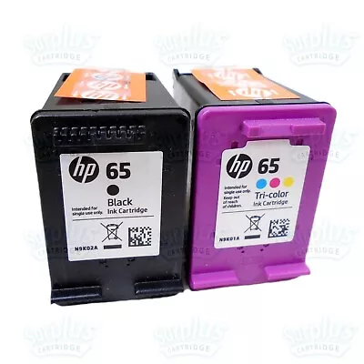 2pk Genuine HP 65 Black/HP 65 Standard Color ENVY 5010 5032 DeskJet 3752 3755 • $17.99