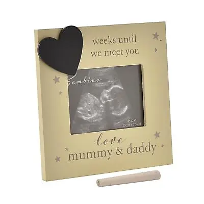 Baby Scan Photo Frame Countdown Heart Love Mummy & Daddy Ultrasound 3 X 4  • £6.97