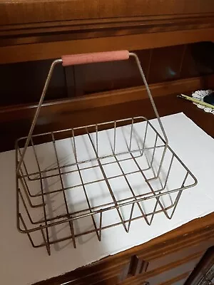  Vintage Metal Wire Milk Bottel Carrier Basket • $9.99