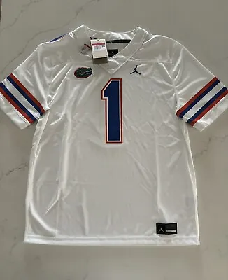 Jordan Florida Gators Football Jersey #1 White CW6338-100 Mens Size Large • $69.99