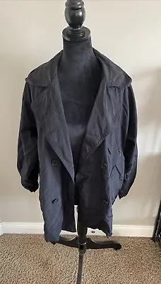 💫 Eddie Bauer Raincoat Jacket Size XL Black Lightweight 100% Nylon W/ Pockets • $10.50