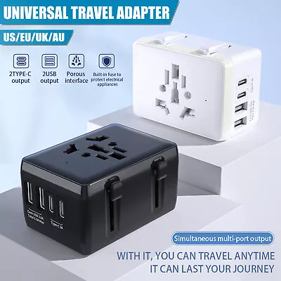 Travel Adapter International Universal 4 USB Charge Ports Converter Plug Charger • $16.99