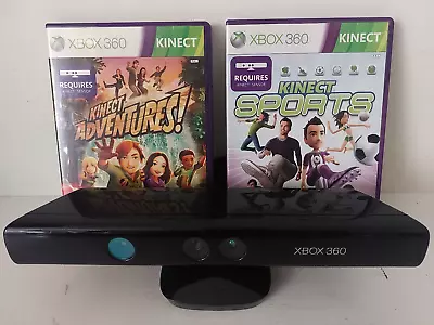 Microsoft Xbox 360 Kinect Sensor Camera Black & 2 Kinect Video Games Sports Pal • $27.50