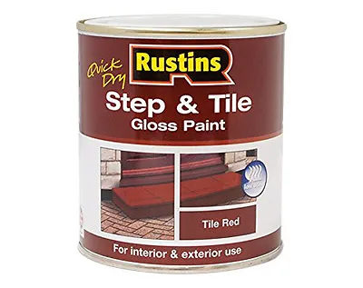 Red Step And Tile Gloss Floor Paint Rustins Quick Dry  250ml For Stone And Brick • £8.94