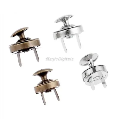 10 Sets Single Side Magnetic Snaps Press Buttons Silver/Bronze For Clothes Bag • £5.09