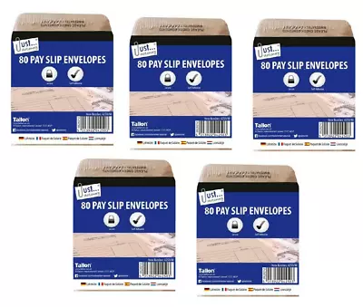 5 X 80 Packet Pay Slip Self Adhesive Cash Salary Dinner Money Gummed Envelopes • £8.99