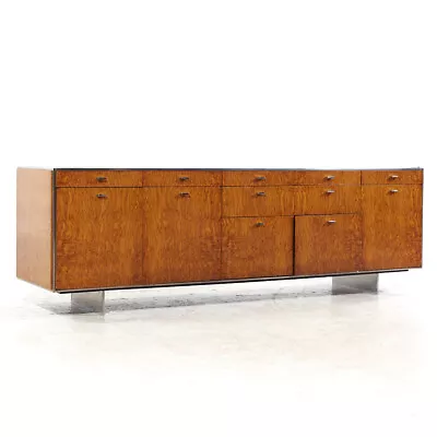 Davis Allen Mid Century Burlwood And Chrome Credenza • $4447