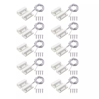 MC-38 Surface Mount Wired NC Door Sensor Alarm Magnetic Reed Switch White 10 Pai • $20.49