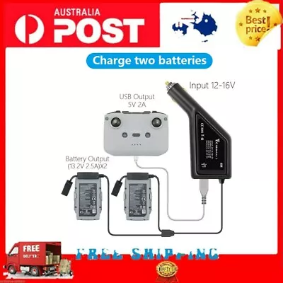 $43.71 • Buy 3 In 1 Car Charger For DJI Mavic Air 2 Remote Control & Battery Charging AU