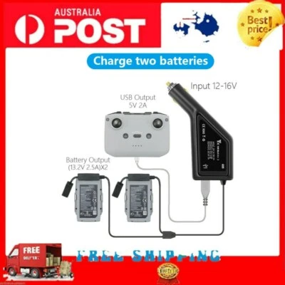 $38.28 • Buy 3 In 1 Car Charger For DJI Mavic Air 2 Remote Control & Battery Charging