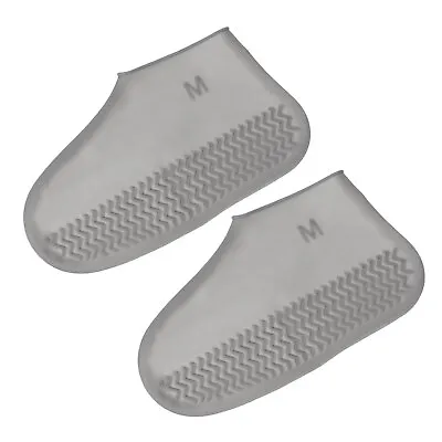 Waterproof Silicone Shoe Cover Non-Slip Overshoes Rain Boot Galoshes (Gray M) • £6.54