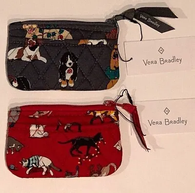 Vera Bradley Holiday Cats Or Holiday Dogs Coin Purse Bag Pouch New W Tags • $16.25