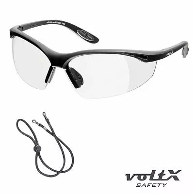  VoltX CONSTRUCTOR READERS Full Lens Magnified Reading Safety Glasses + Cord • £19.99